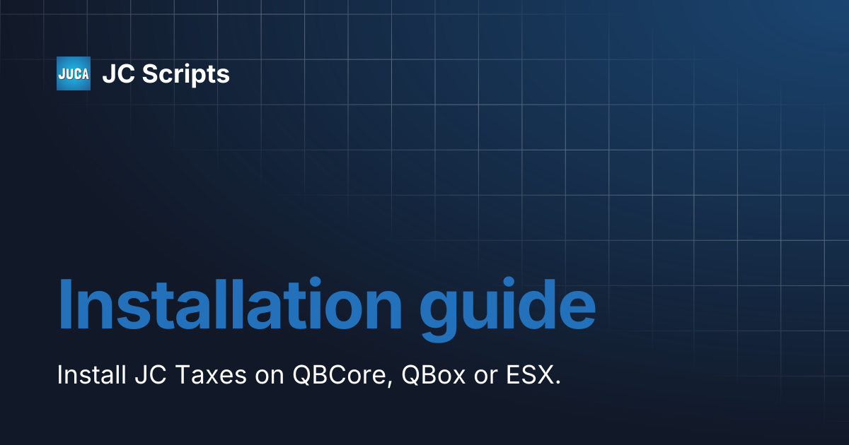 Installation guide | JC Scripts